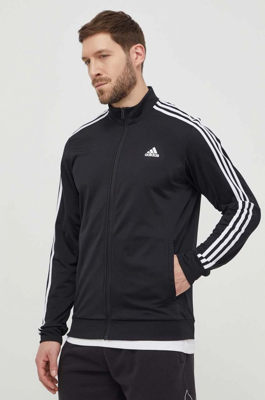 Mikina adidas pánska, čierna farba, s nášivkou,  H46099