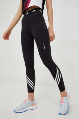 Tréningové legíny adidas Performance Techfit dámske, čierna farba, s potlačou, HF6684