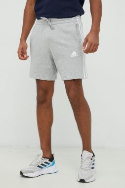 Bavlnené šortky adidas pánske, šedá farba, IC9437