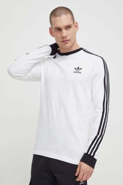 Bavlnené tričko s dlhým rukávom adidas Originals biela farba, vzorované, IA4879