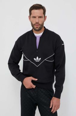 Mikina adidas Originals pánska, čierna farba, s nášivkou,  HR5339