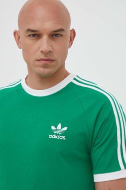 Bavlnené tepláky adidas Originals zelená farba, s potlačou, IM0410