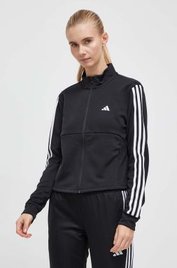 Tréningová mikina adidas Performance Training Essentials čierna farba, s nášivkou,  HZ5615