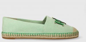 Espadrilky Lauren Ralph Lauren Cameryn Logo zelená farba, 802920405005