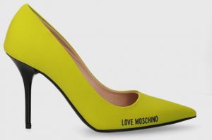 Šľapky Love Moschino zelená farba, JA10487G1IJO0601