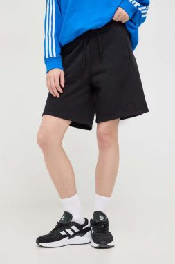 Šortky adidas dámske, čierna farba, jednofarebné, vysoký pás, IW1253