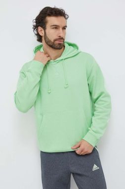 Mikina adidas pánska, zelená farba, s kapucňou, jednofarebná, IX3951