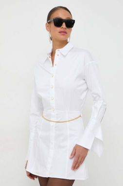 Šaty Elisabetta Franchi biela farba, mini, rovný strih, AB51841E2