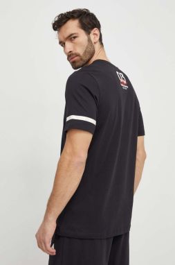 Bavlnené tričko adidas pánske, čierna farba, s potlačou, IN6251