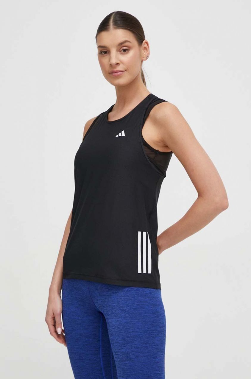 Bežecký top adidas Performance Own the Run čierna farba, IN8317,