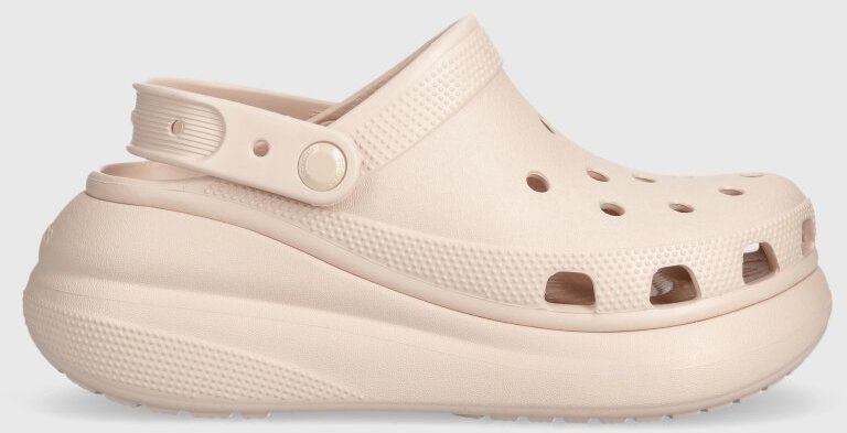 Šľapky Crocs Classic Crush Clog dámske, ružová farba, na kline, 206121