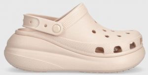 Šľapky Crocs Classic Crush Clog dámske, ružová farba, na kline, 206121