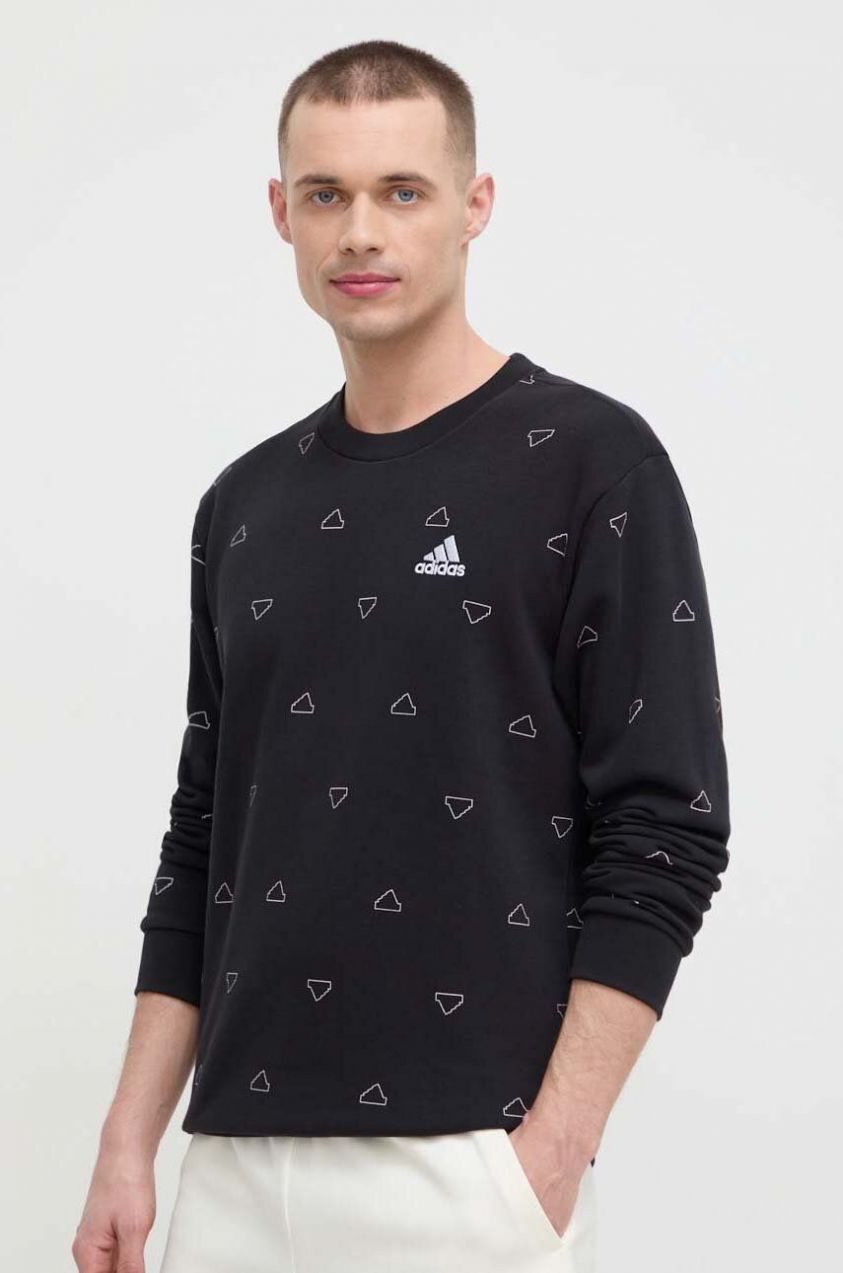 Mikina adidas pánska, čierna farba, vzorovaná, IS1828