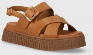 Kožené sandále Liu Jo LOVELY SANDAL 01 dámske, hnedá farba, na platforme, SA4073EX00604078
