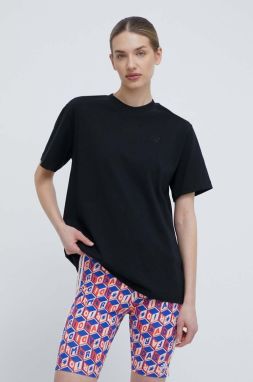 Bavlnené tričko New Balance dámske, čierna farba, WT41501BK