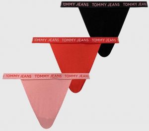 Tangá Tommy Jeans 3-pak ružová farba