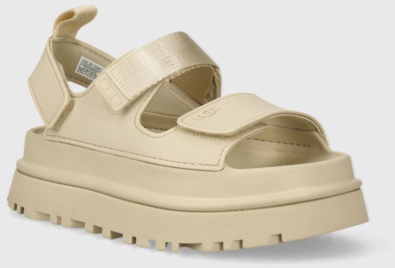 Sandále UGG Goldenglow dámske, béžová farba, na platforme, 1152685