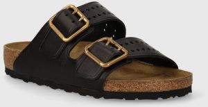 Kožené šľapky Birkenstock Arizona Bold Gap pánske, čierna farba, 1022604