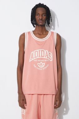 Tričko adidas Originals pánske, ružová farba, IS2899