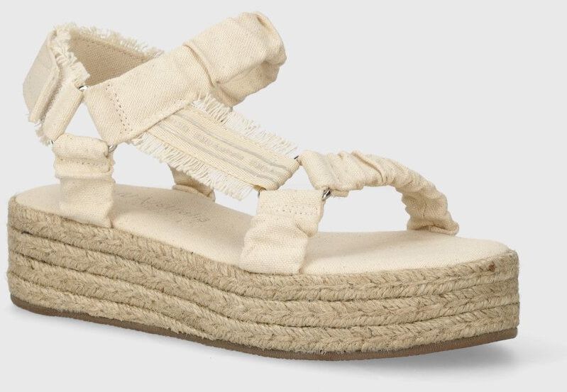 Sandále Emu Australia Evans dámske, béžová farba, na platforme, W13028.NATU