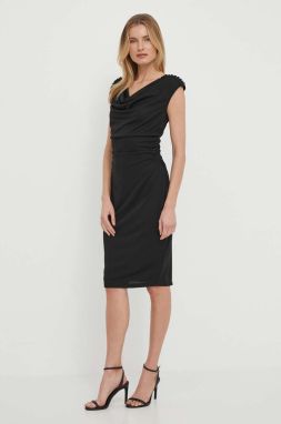 Šaty Lauren Ralph Lauren čierna farba, mini, priliehavá