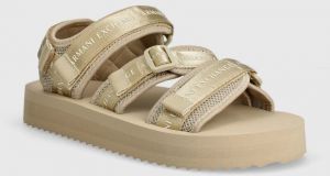 Sandále Armani Exchange pánske, béžová farba, XUP014 XV819 00117
