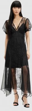 Šaty AllSaints RAYNA LACE DRESS čierna farba, maxi, áčkový strih, WD574Z