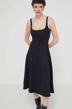 Šaty Desigual HARIA čierna farba, mini, áčkový strih, 24SWVK06