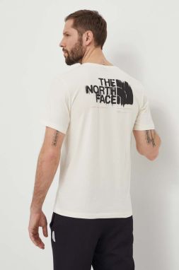 Bavlnené tričko The North Face pánsky, béžová farba, s potlačou, NF0A87EWQLI1