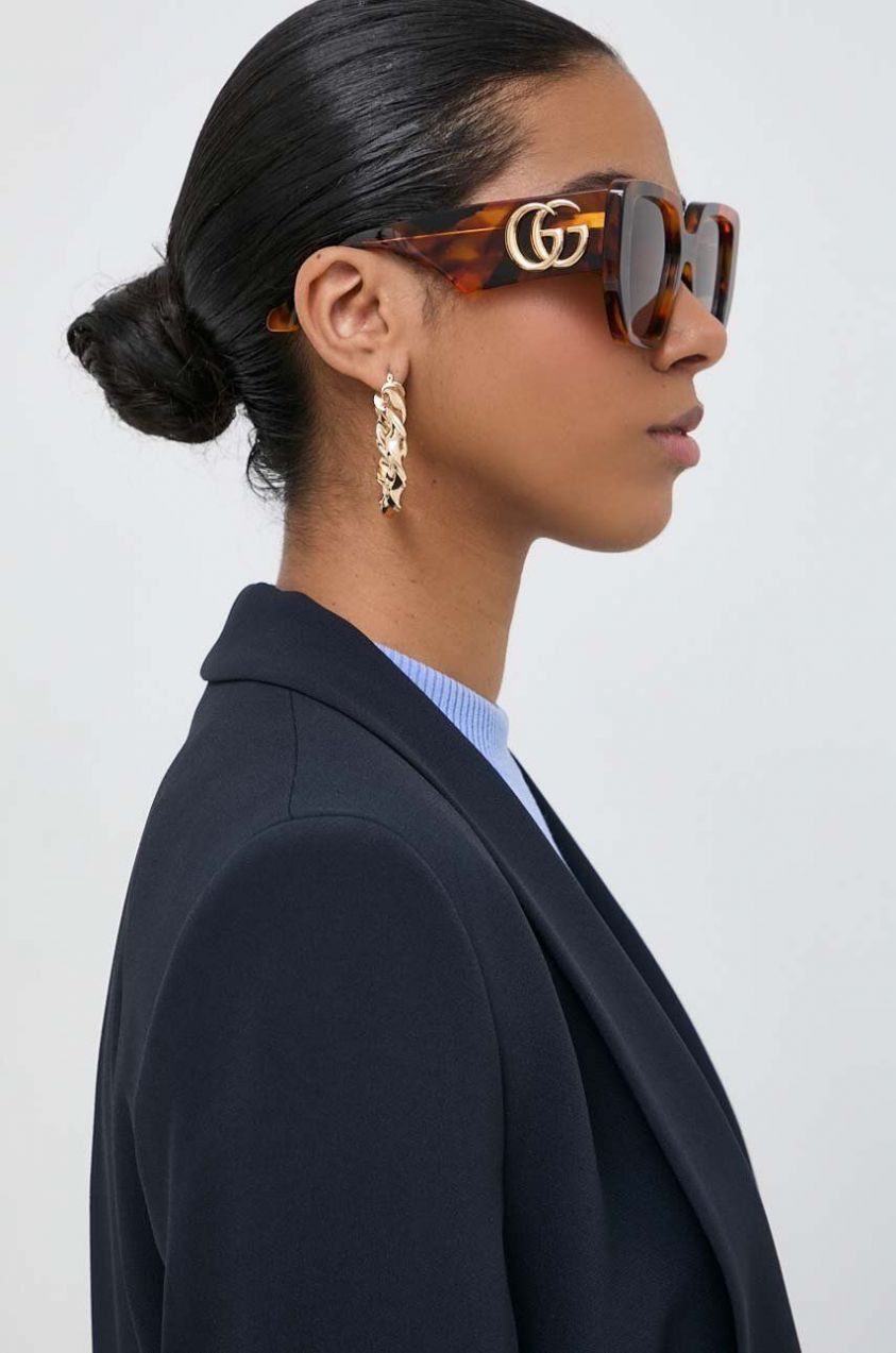 Slnečné okuliare Gucci dámske, zelená farba, GG0956S,