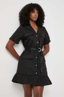 Šaty Liu Jo čierna farba, mini, rovný strih