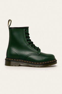 Kožené workery Dr. Martens 1460 zelená farba, na plochom podpätku, 11822203