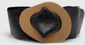 Kožený opasok Answear Lab dámsky, čierna farba