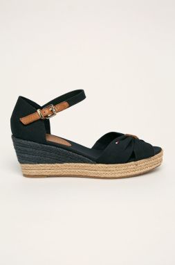 Sandále Tommy Hilfiger BASIC OPENED TOE MID WEDGE tmavomodrá farba, FW0FW04785