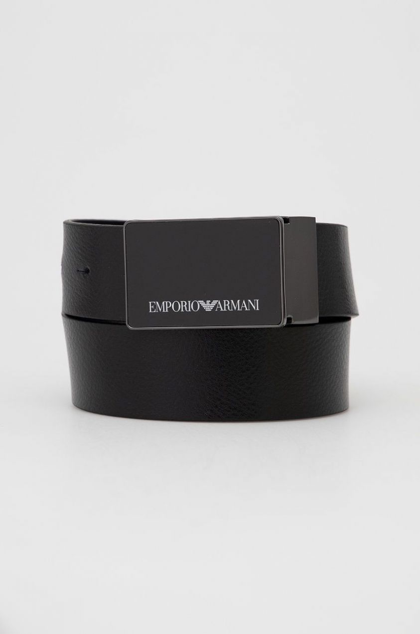 Kožený opasok Emporio Armani pánsky, čierna farba, Y4S427 YTU7J