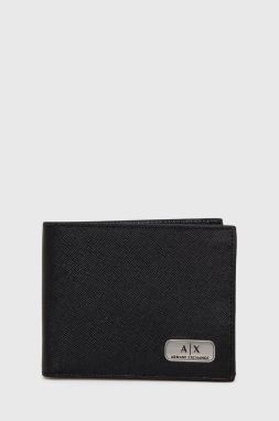 Kožená peňaženka Armani Exchange pánska, čierna farba, 958433 CC843