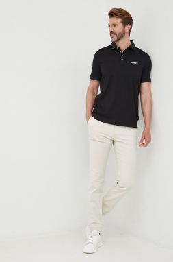 Bavlnené polo tričko Armani Exchange čierna farba, s potlačou, 8NZF80 Z8H4Z NOS