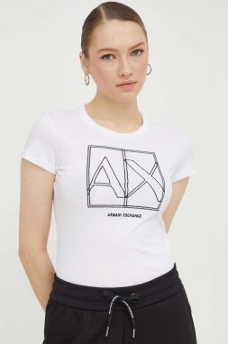 Bavlnené tričko Armani Exchange dámske, biela farba, 3DYT38 YJ8QZ