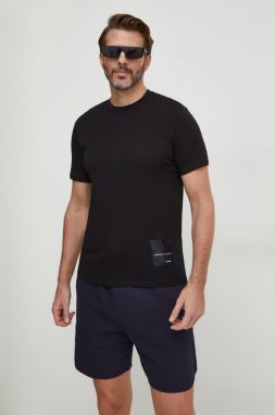 Bavlnené tričko Armani Exchange x mixmag pánske, čierna farba, jednofarebný, 3DZTJJ ZJ8EZ