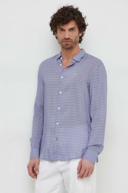 Košeľa Armani Exchange pánska, fialová farba, regular, s klasickým golierom, 3DZC48 ZNRNZ