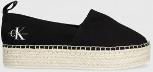 Espadrilky Calvin Klein Jeans PLATFORM ESPADRILLE ML BTW čierna farba, na platforme, YW0YW01378