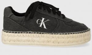 Espadrilky Calvin Klein Jeans ESPADRILLE SNEAKER CS BTW čierna farba, na platforme, YW0YW01437