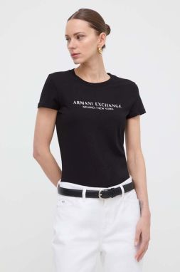 Bavlnené tričko Armani Exchange dámske, čierna farba, 8NYTAB YJG3Z NOS