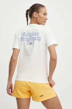 Tričko adidas Originals Graphic Tee dámske, béžová farba, IR7473,