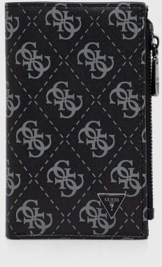 Kožená peňaženka Guess pánsky, čierna farba, SMVELE LEA78