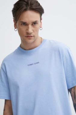 Bavlnené tričko Tommy Jeans pánsky, s nášivkou