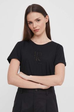 Tričko Lauren Ralph Lauren dámsky, čierna farba