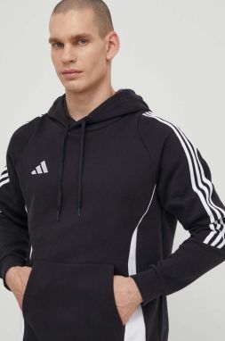 Tepláková mikina adidas Performance Tiro 24 čierna farba, s kapucňou, s nášivkou, IJ7673