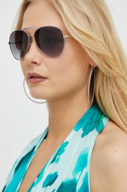 Slnečné okuliare Guess dámske, strieborná farba