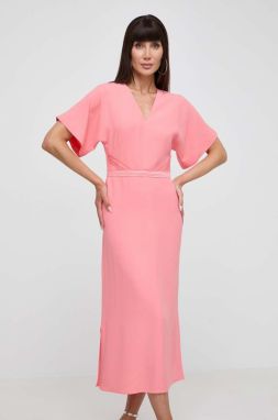 Šaty BOSS ružová farba, maxi, oversize, 50512822